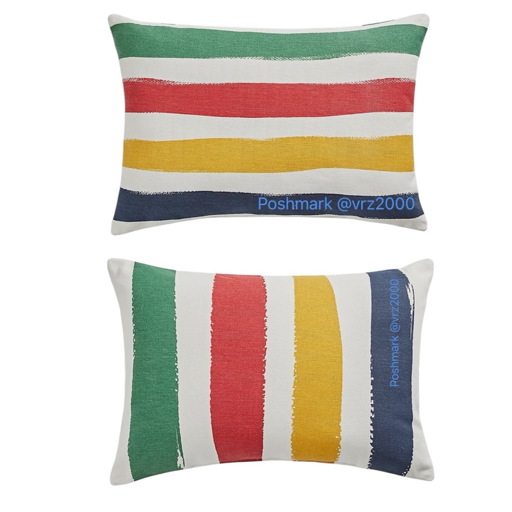 TWO HBC Stripes Dual Sided Outdoor Pillows